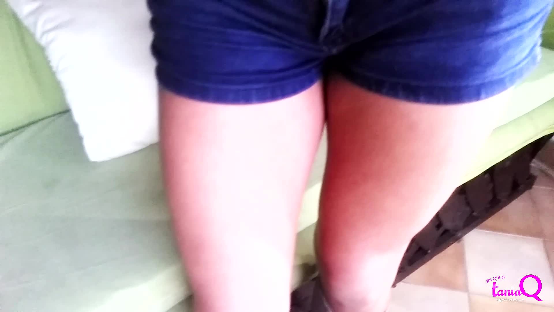 Stroking in Jeans Shorts
